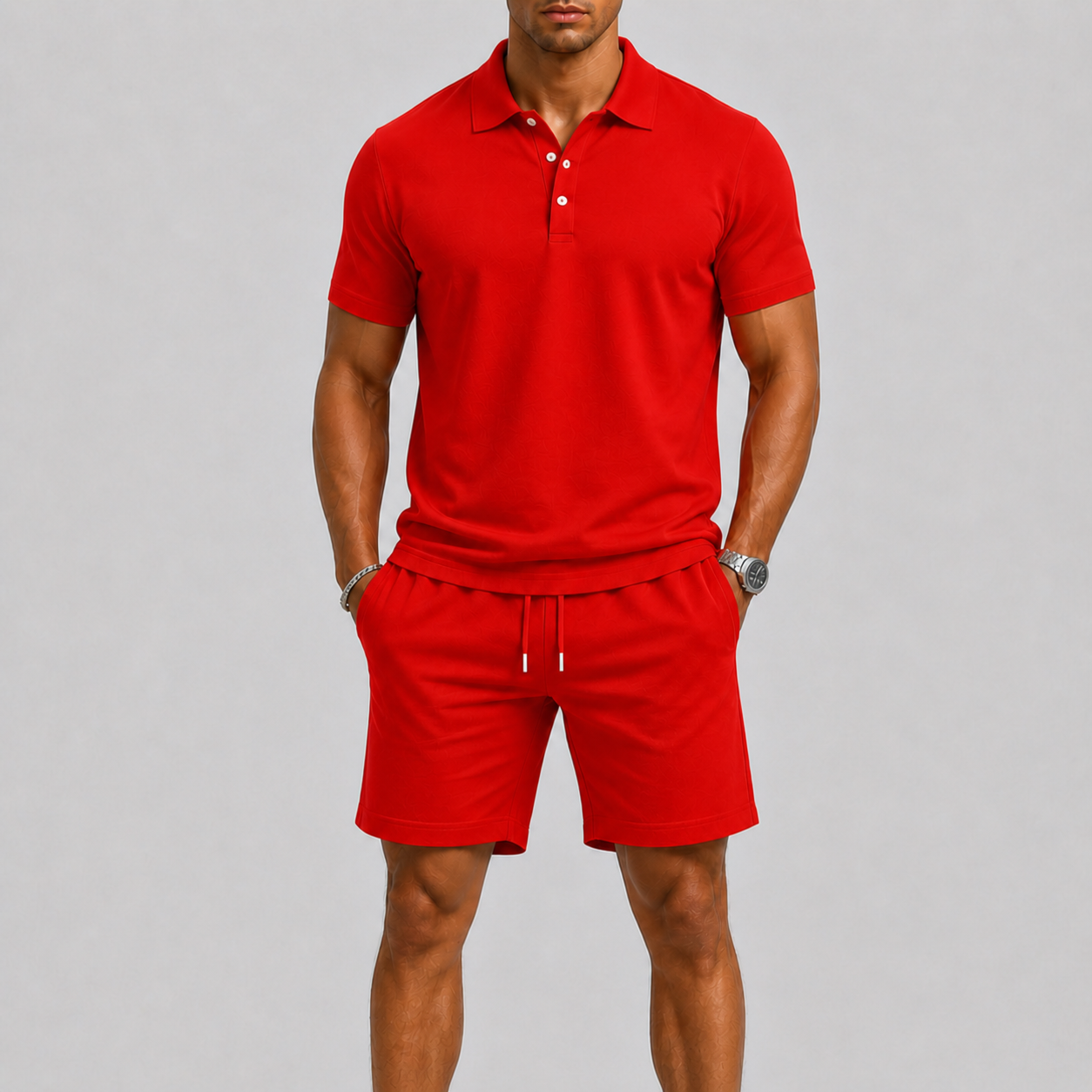 Lightweight Polo Shirt and Shorts Set for Men | Summer Sport