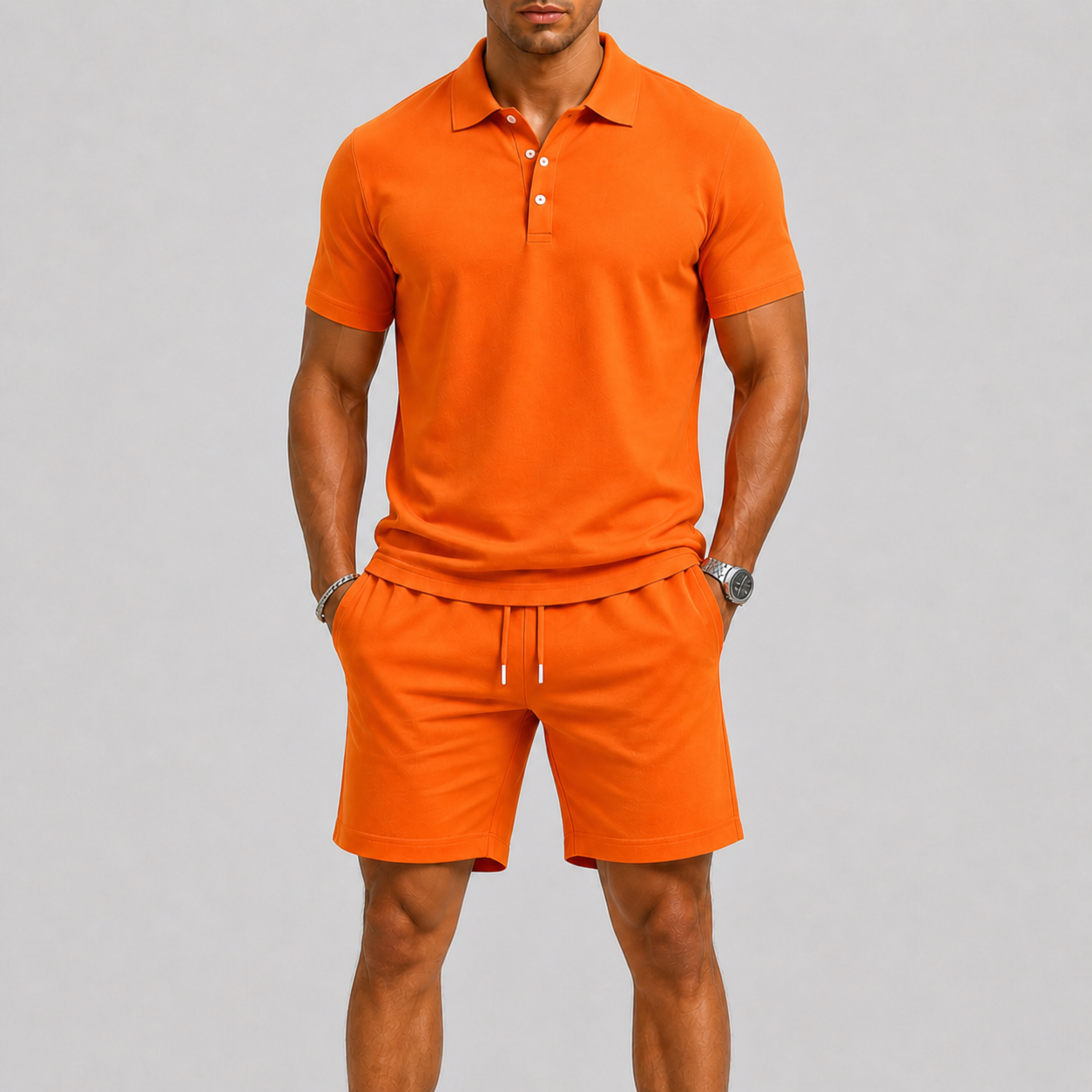 Lightweight Polo Shirt and Shorts Set for Men | Summer Sport