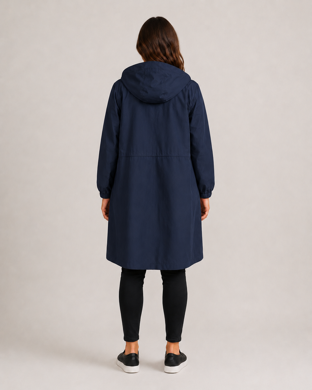 Lightweight Tailored Mid-Length Raincoat for Women