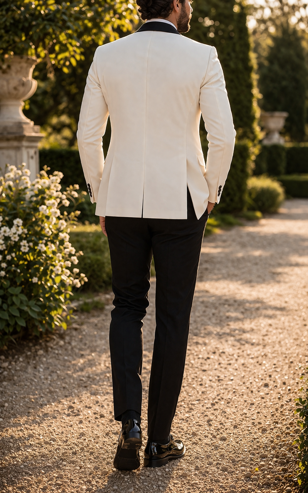 White Shawl Lapel Three Piece Tuxedo Suit for Men | Wedding Formalwear Set