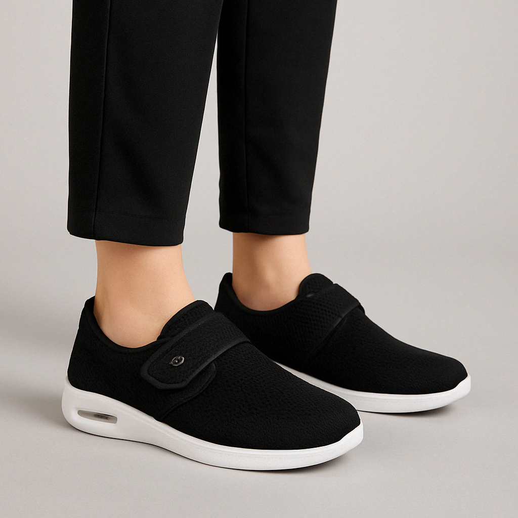 Women Shoes | Wide Fit Slip-On Strap Sneakers