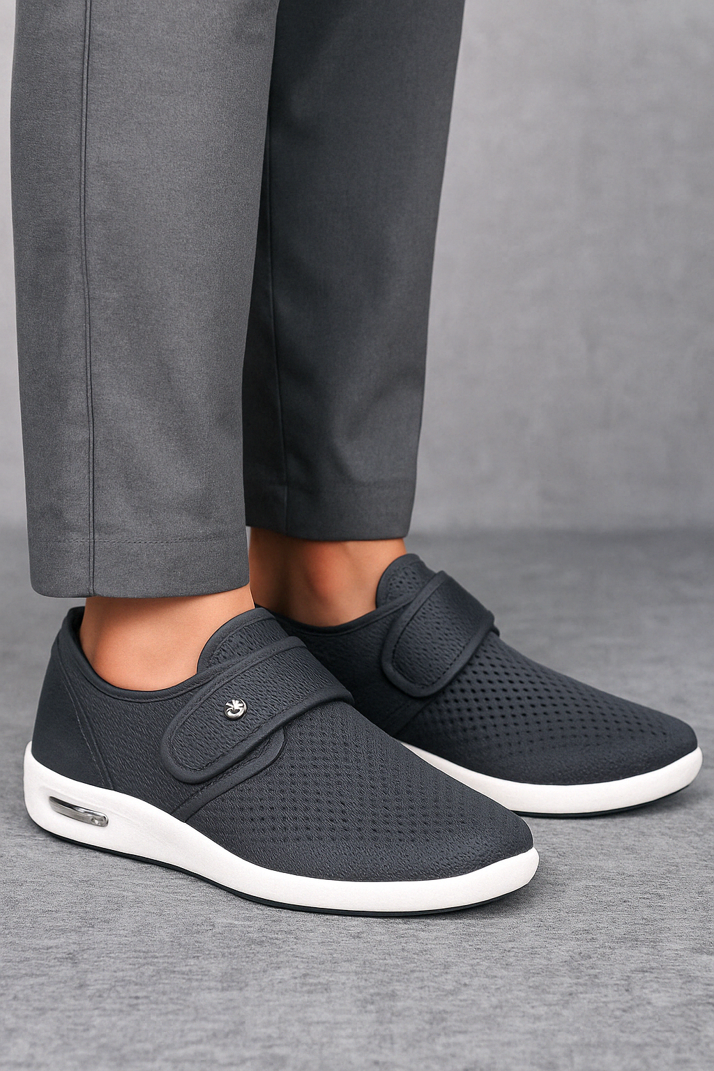 Women Shoes | Wide Fit Slip-On Strap Sneakers