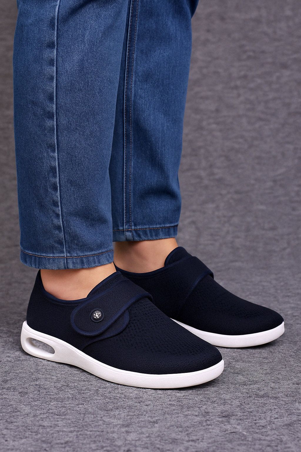 Women Shoes | Wide Fit Slip-On Strap Sneakers