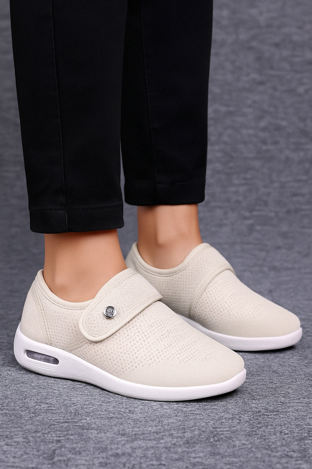 Women Shoes | Wide Fit Slip-On Strap Sneakers