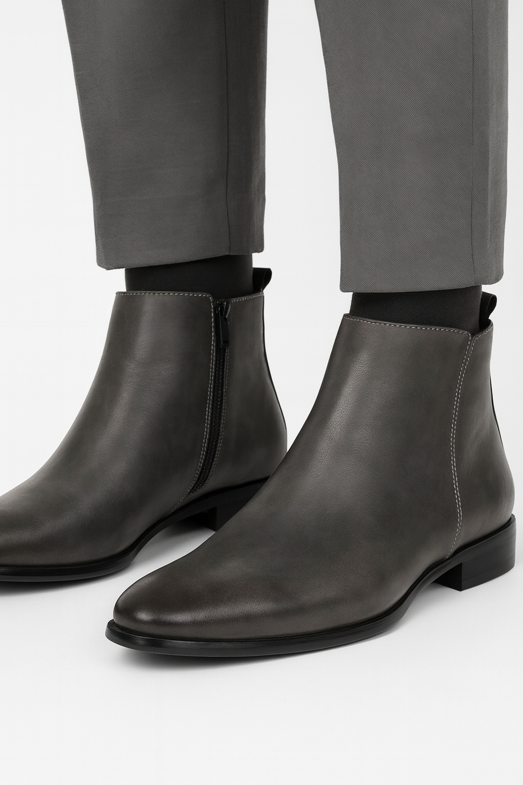 Men's Ankle Chelsea Boots with Side Zip Closure
