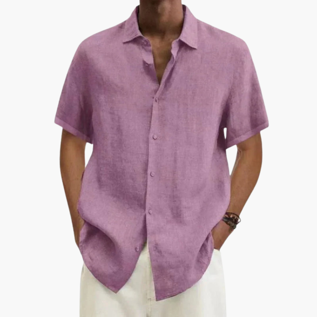 Men Shirt | Short Sleeve with Classic Collar and Button Front