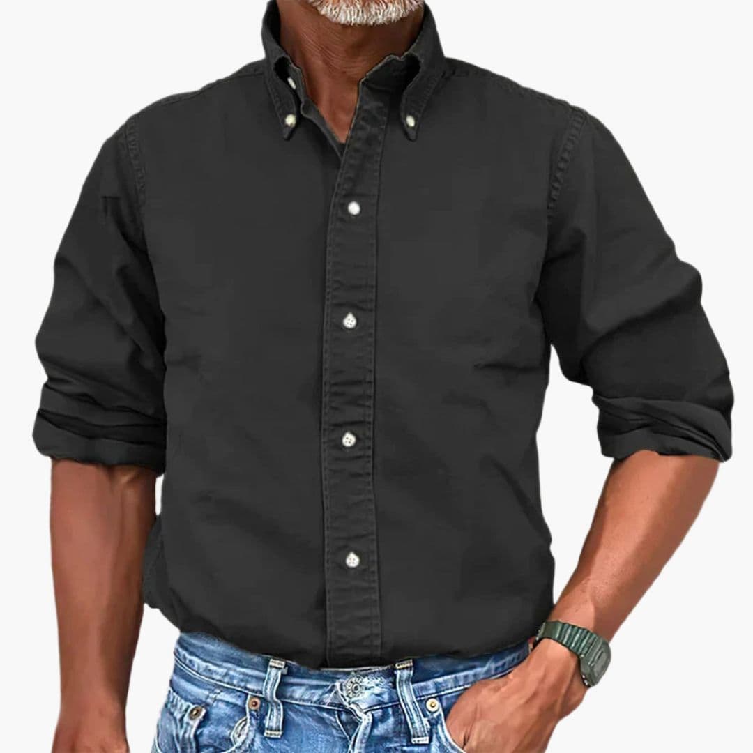 Men Shirt | Button-down collar with full-length button fastening