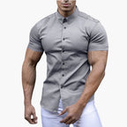 Men Shirt | Slim Fit with Short Sleeves and Button Front