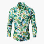 Men Shirt | Long Sleeve with Floral Print and Button Front