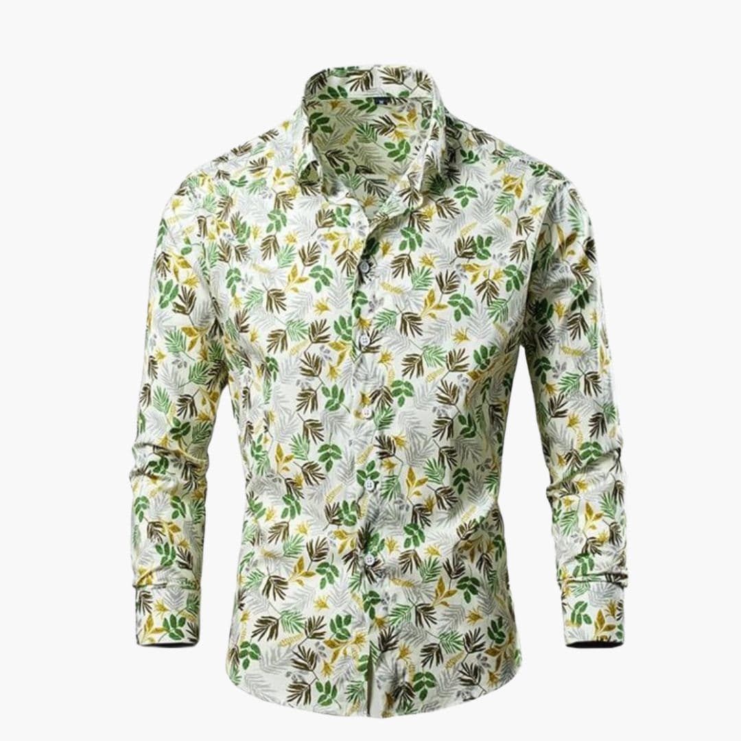 Men Shirt | Long Sleeve with Floral Print and Button Front