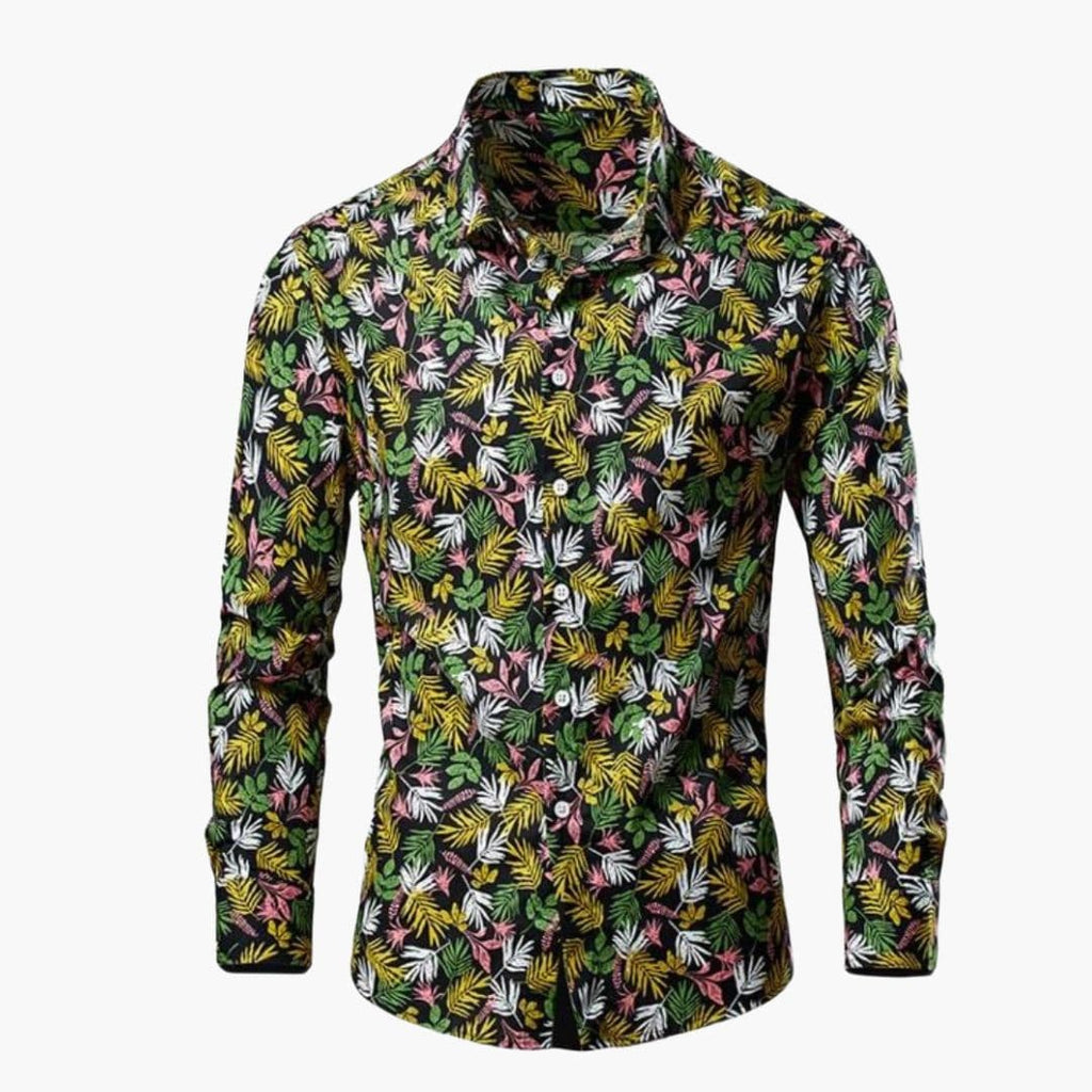 Men Shirt | Long Sleeve with Floral Print and Button Front