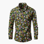 Men Shirt | Long Sleeve with Floral Print and Button Front