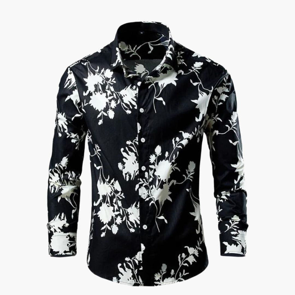Men Shirt | Long Sleeve with Floral Print and Button Front