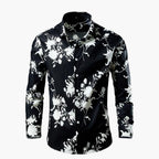 Men Shirt | Long Sleeve with Floral Print and Button Front