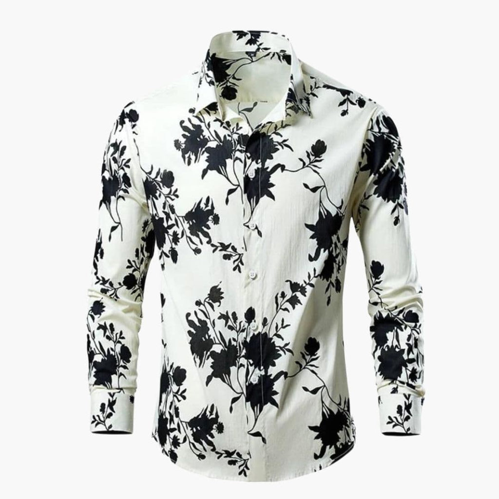 Men Shirt | Long Sleeve with Floral Print and Button Front