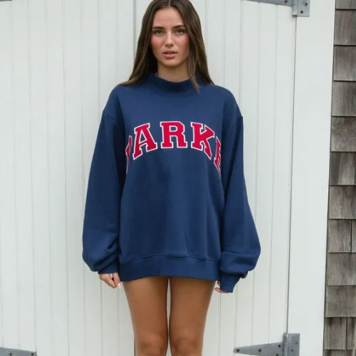 Heavyweight Fleece Varsity Sweatshirt for Men | Oversized Crewneck