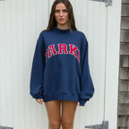 Heavyweight Fleece Varsity Sweatshirt for Men | Oversized Crewneck