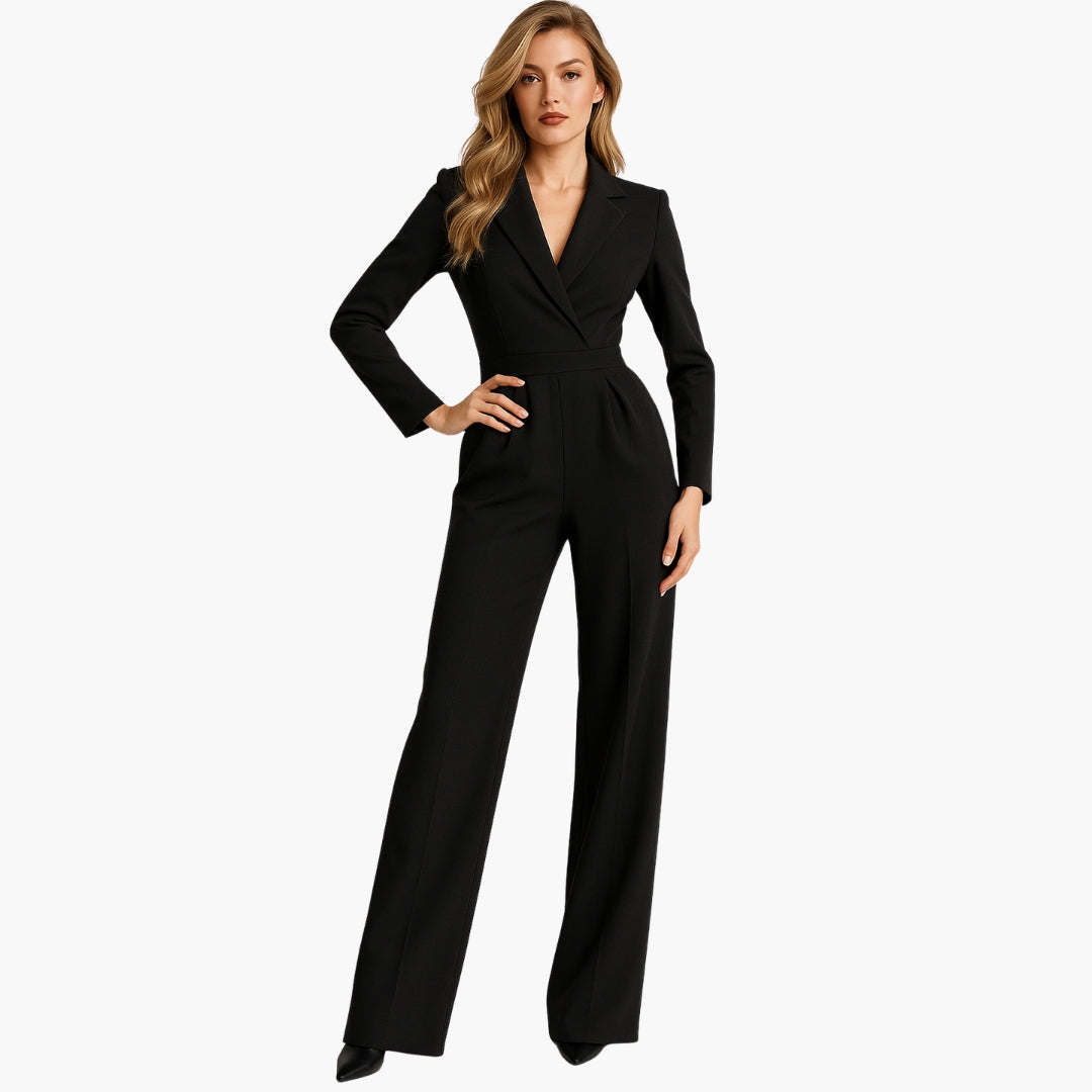Women Jumpsuit | Wrap Front with Structured Waist and Wide Leg