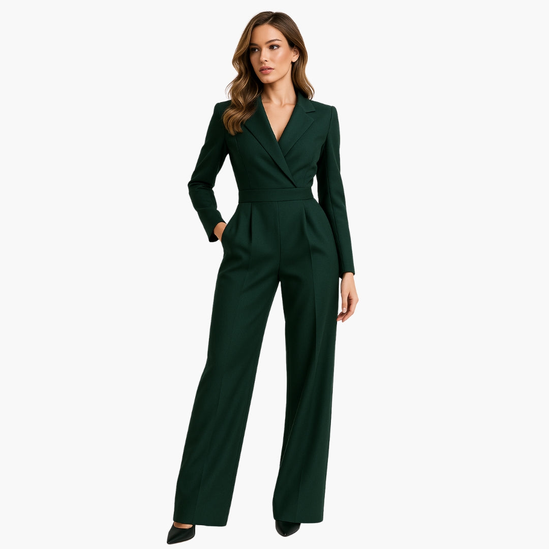 Women Jumpsuit | Wrap Front with Structured Waist and Wide Leg