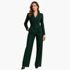 Women Jumpsuit | Wrap Front with Structured Waist and Wide Leg