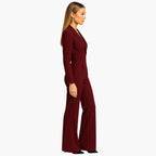 Women Jumpsuit | Wrap Front with Structured Waist and Wide Leg