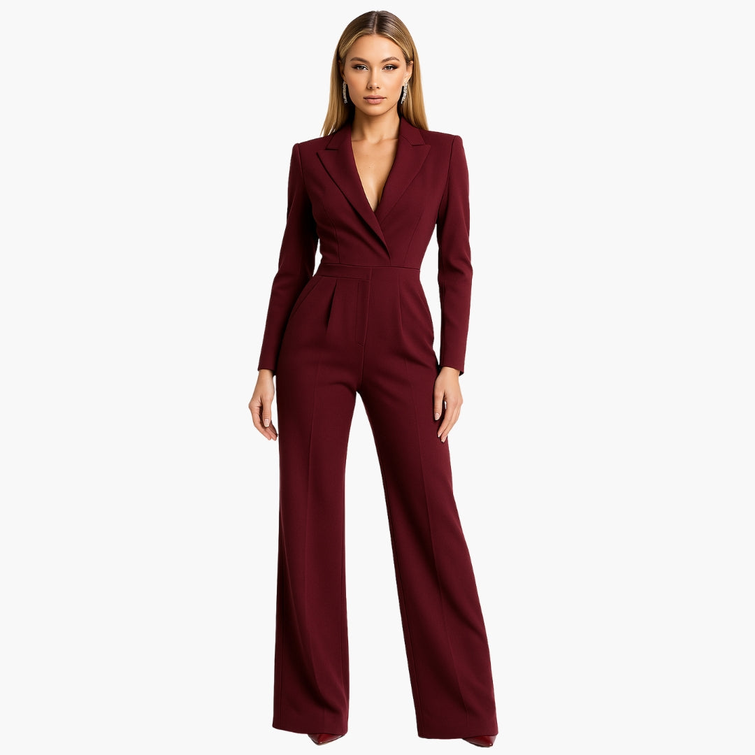 Women Jumpsuit | Wrap Front with Structured Waist and Wide Leg