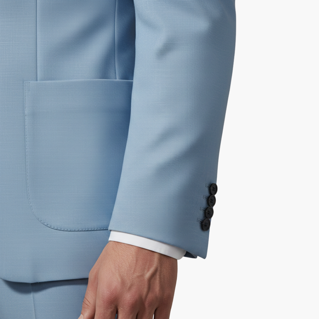 Men Blazer | Notch Lapel with Button Closure and Flap Pockets