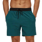 Men's Quick-Dry Swim Shorts with Elastic Waistband