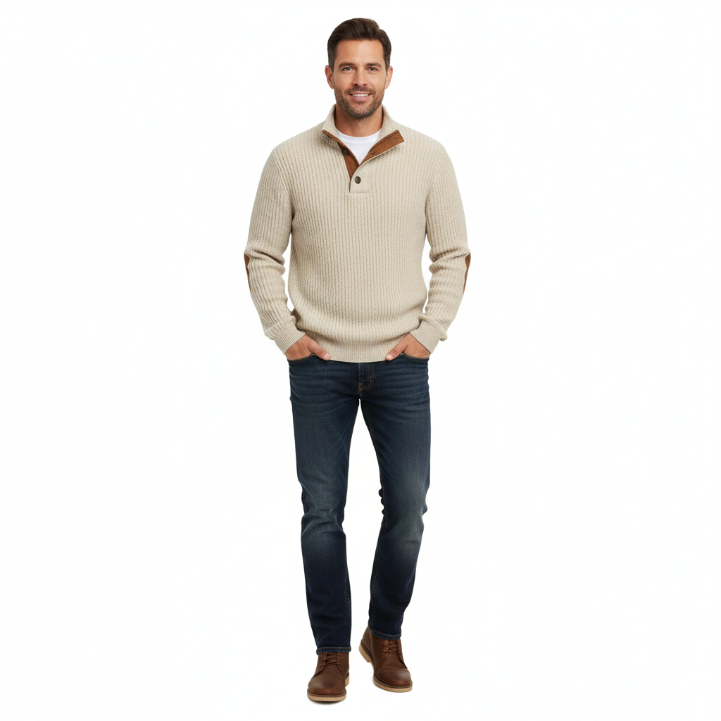 Men’s Knit Sweater | Ribbed Construction