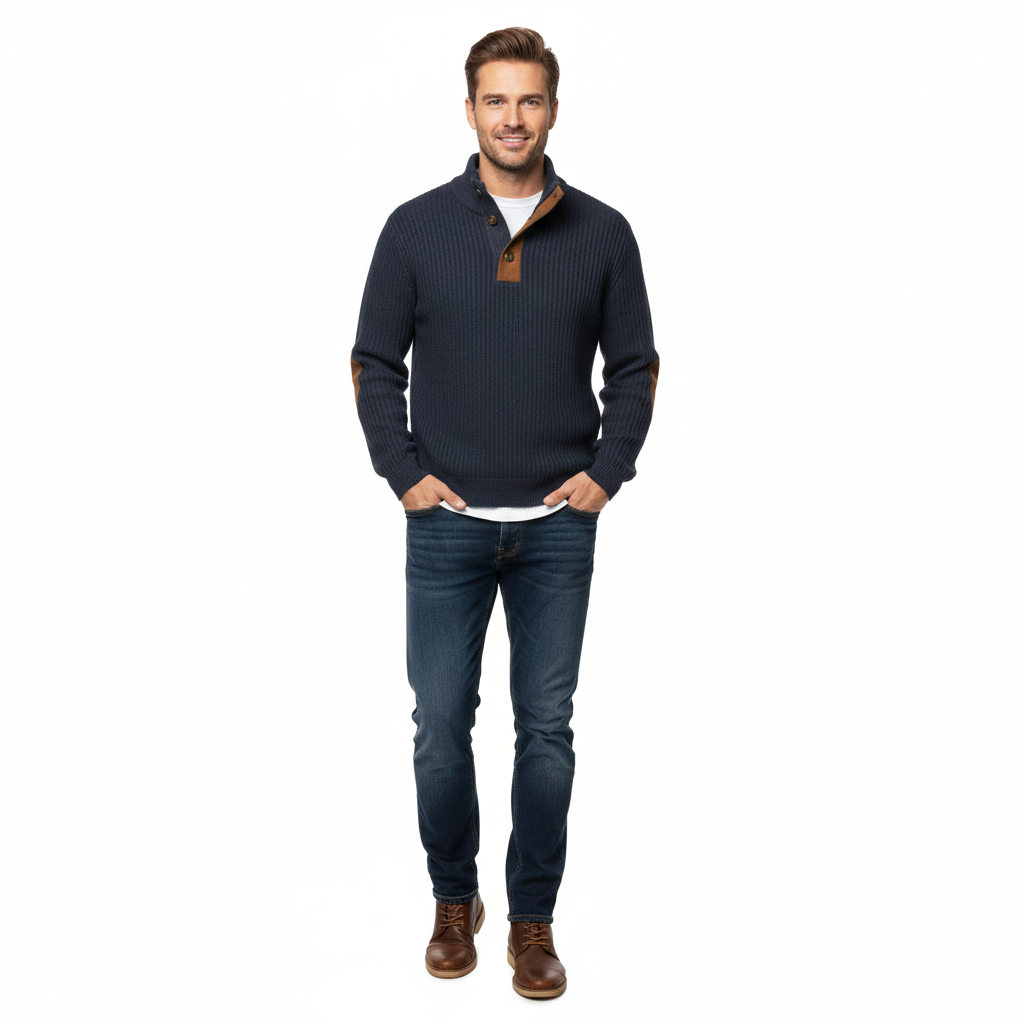 Men’s Knit Sweater | Ribbed Construction