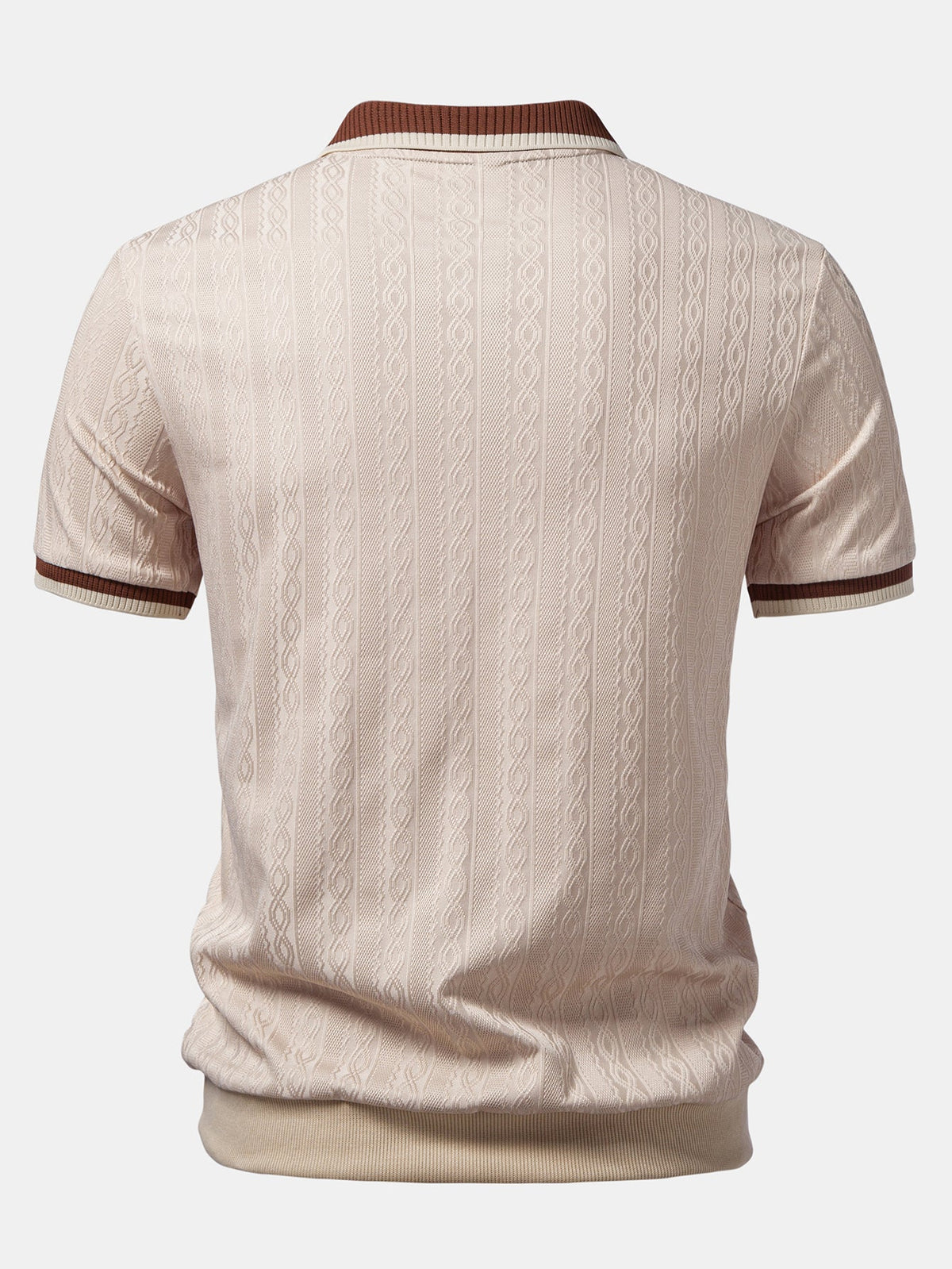 Textured Knit Quarter Zip Tailored Polo Shirt for Men | Smart Casual Style