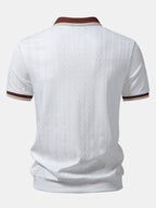 Textured Knit Quarter Zip Tailored Polo Shirt for Men | Smart Casual Style