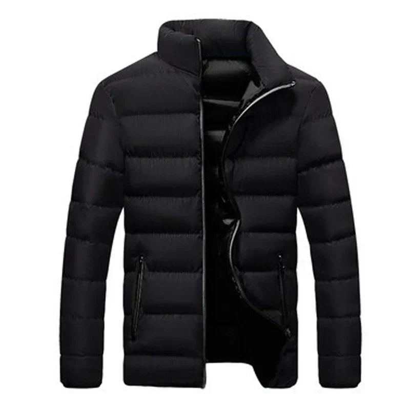Men Jacket | Zip front with high collar and quilted sections