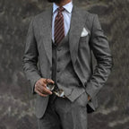 Navy Blue Tailored Formal Three Piece Blazer Waistcoat Trouser Suit for Men