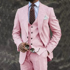 Navy Blue Tailored Formal Three Piece Blazer Waistcoat Trouser Suit for Men
