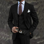 Navy Blue Tailored Formal Three Piece Blazer Waistcoat Trouser Suit for Men