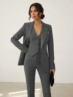 Tailored Three Piece Blazer Waistcoat Trouser Set for Women | Occasion Co-ord