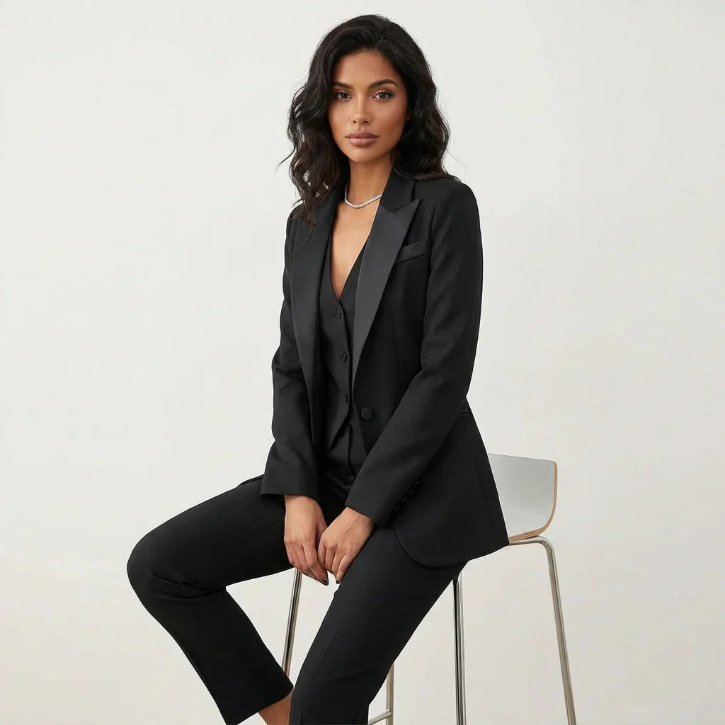 Tailored Three Piece Blazer Waistcoat Trouser Set for Women | Occasion Co-ord