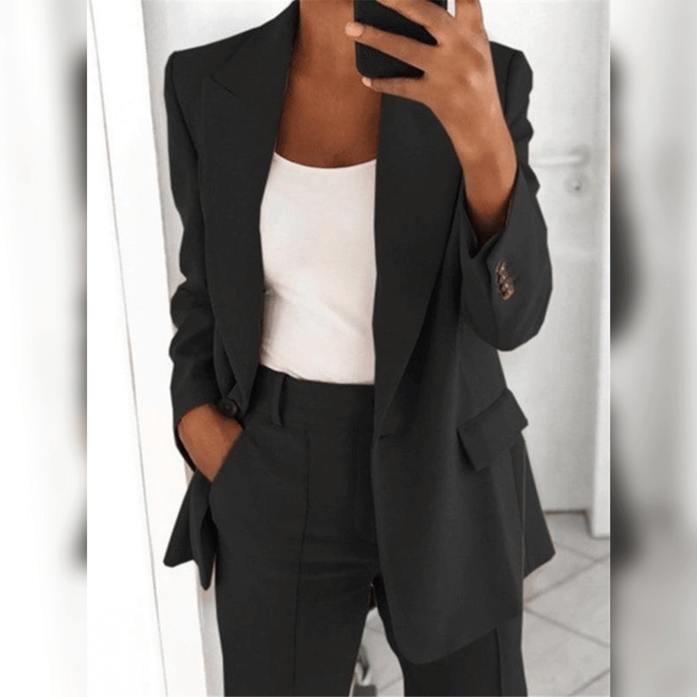 Women Suit | Two-piece set with lapel blazer and trousers