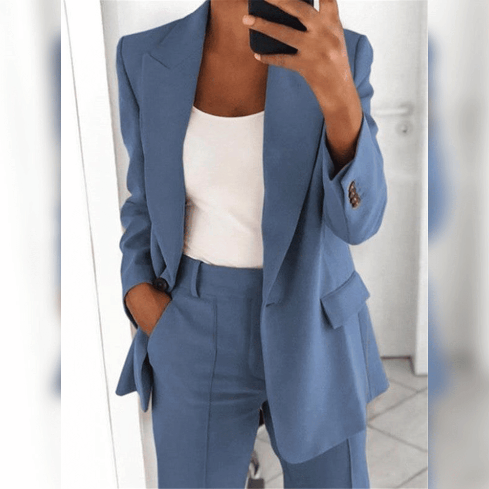Women Suit | Two-piece set with lapel blazer and trousers