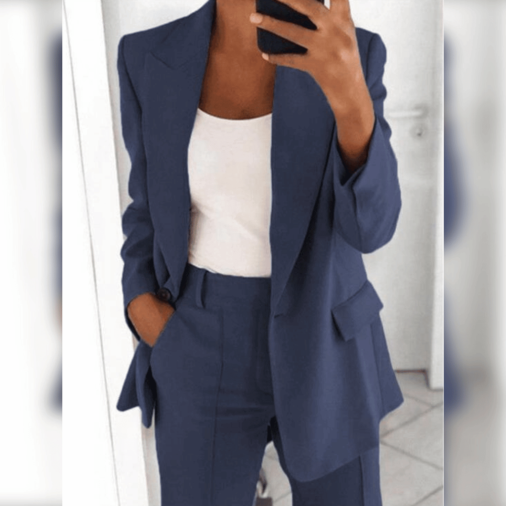 Women Suit | Two-piece set with lapel blazer and trousers