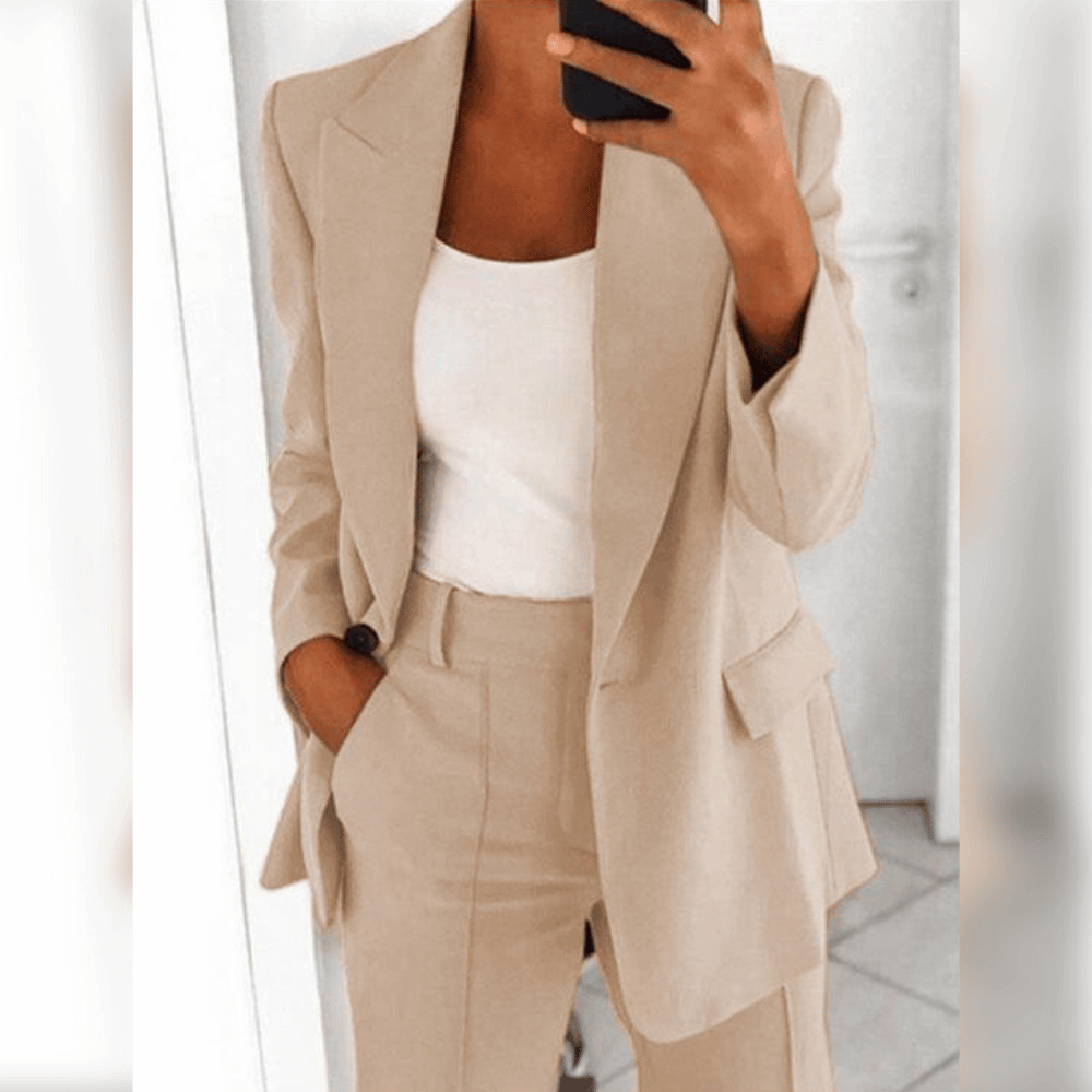 Women Suit | Two-piece set with lapel blazer and trousers