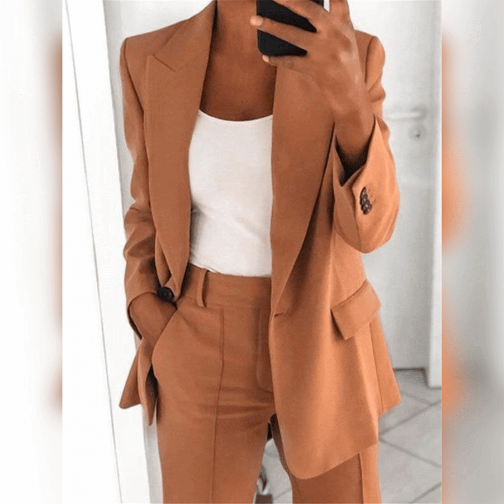 Women Suit | Two-piece set with lapel blazer and trousers
