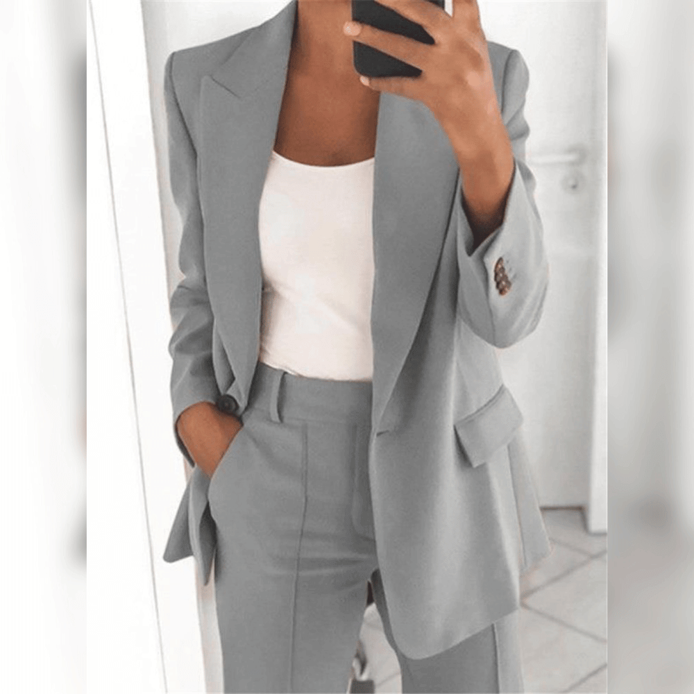 Women Suit | Two-piece set with lapel blazer and trousers