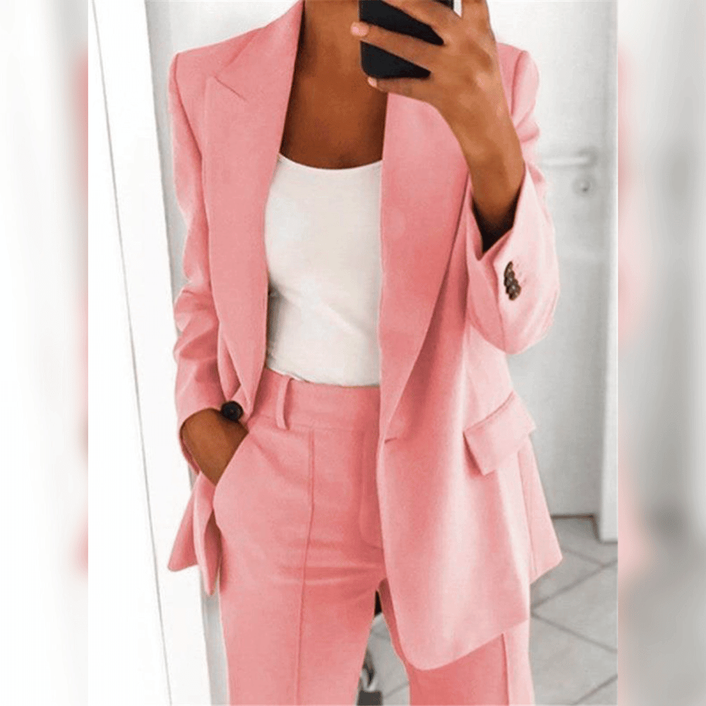Women Suit | Two-piece set with lapel blazer and trousers
