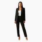 Women Blazer | Notch Lapel with Single-Button Front Closure