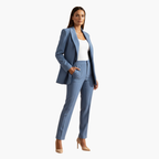 Women Blazer | Notch Lapel with Single-Button Front Closure