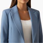 Women Blazer | Notch Lapel with Single-Button Front Closure