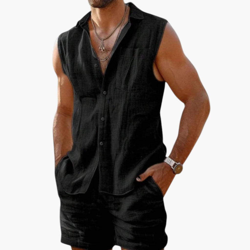 Men Shorts | Straight-cut with side pockets and elasticated waist