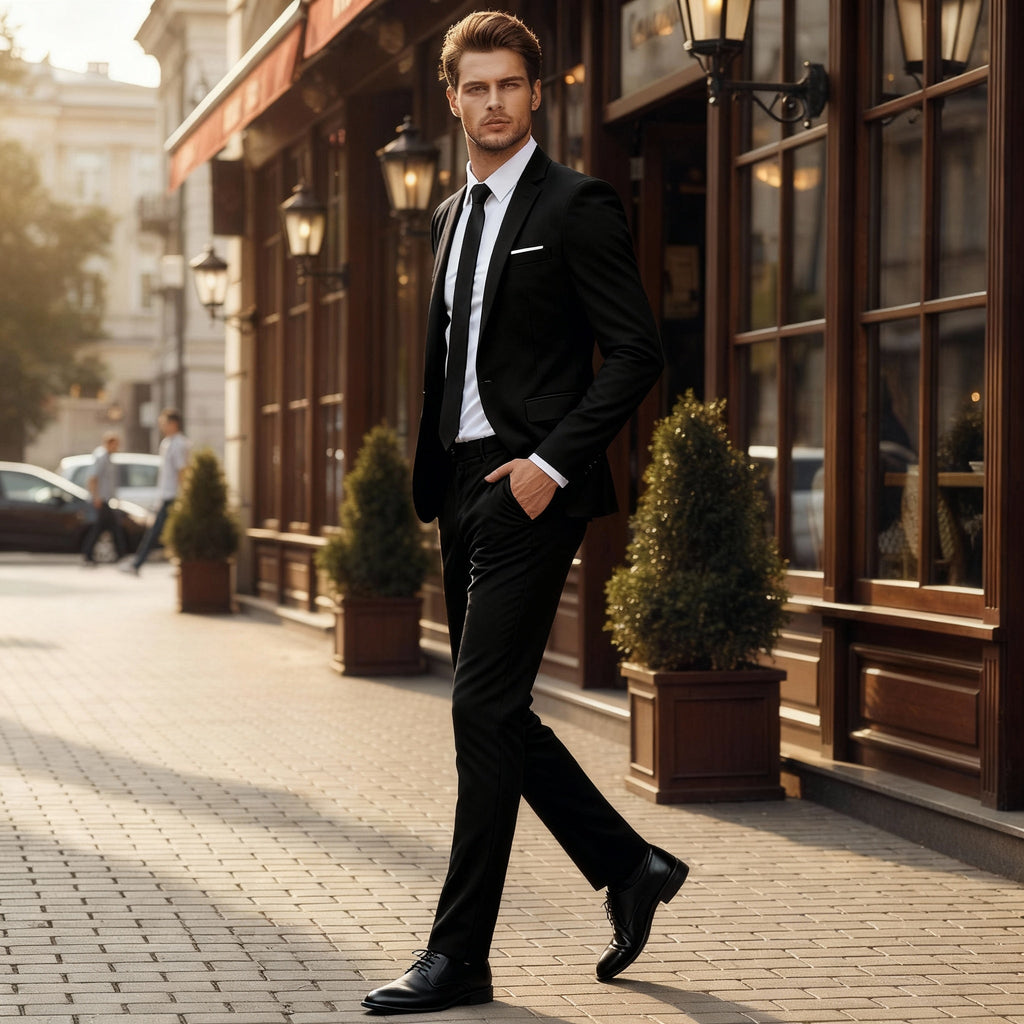 Dark Navy Slim Fit Two-Piece Suit for Men